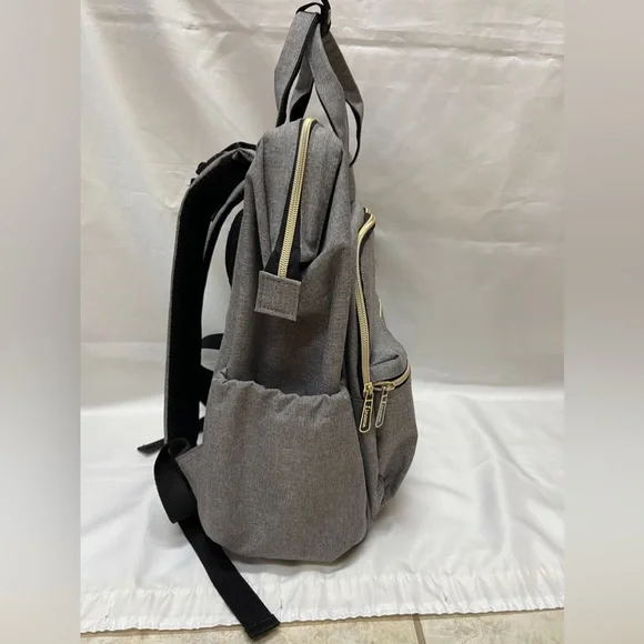 Liname Diaper Bag Backpack Gray Adjustable Straps Pre-owned - Picture 4 of 10